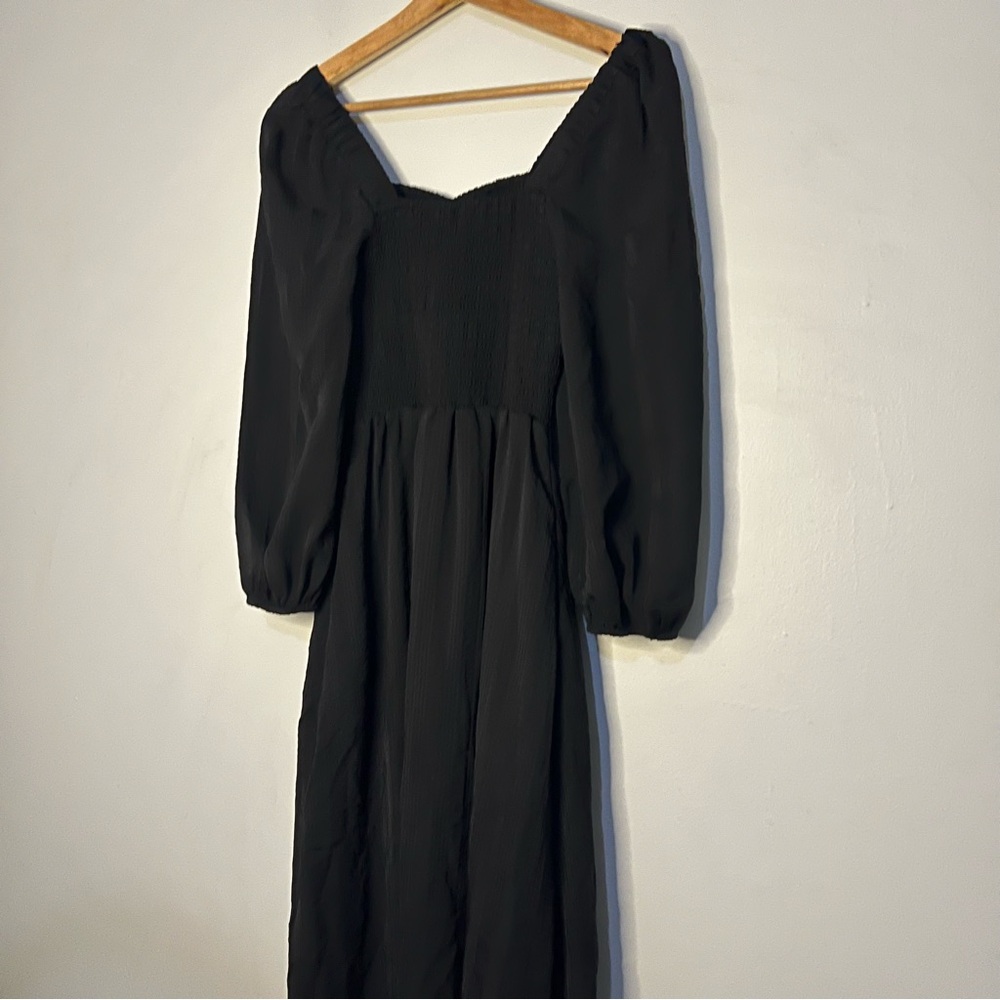 Madewell Lucy Sweetheart Black Midi Dress size xsmall - Picture 6 of 8